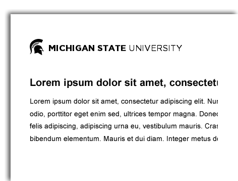 MSU Masthead when printed