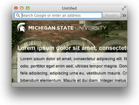 MSU Masthead on dark-colored photograph